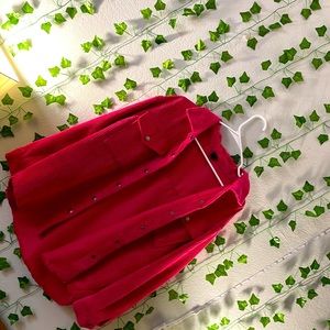 Wild Fable Hot Pink Corduroy Button Down (size: small)